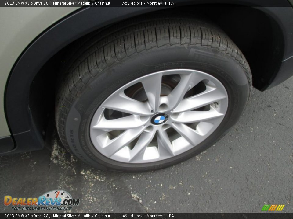 2013 BMW X3 xDrive 28i Mineral Silver Metallic / Chestnut Photo #3