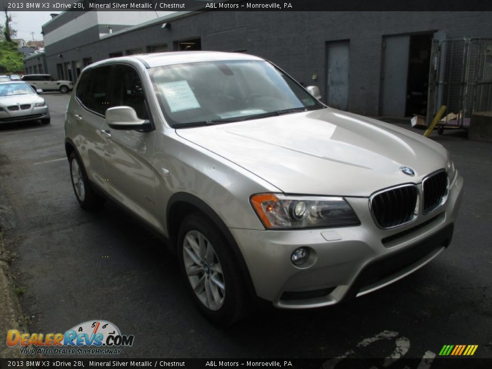 2013 BMW X3 xDrive 28i Mineral Silver Metallic / Chestnut Photo #7