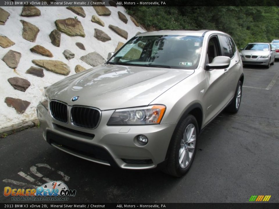 2013 BMW X3 xDrive 28i Mineral Silver Metallic / Chestnut Photo #9