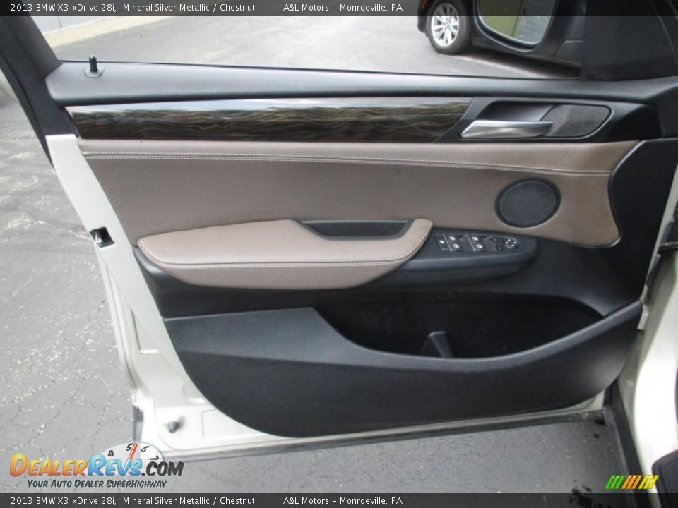 2013 BMW X3 xDrive 28i Mineral Silver Metallic / Chestnut Photo #10
