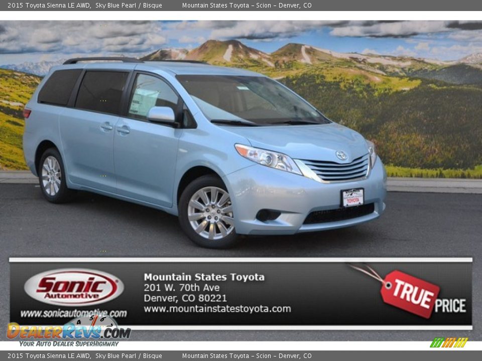 2015 Toyota Sienna LE AWD Sky Blue Pearl / Bisque Photo #1
