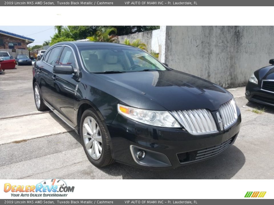 2009 Lincoln MKS AWD Sedan Tuxedo Black Metallic / Cashmere Photo #3
