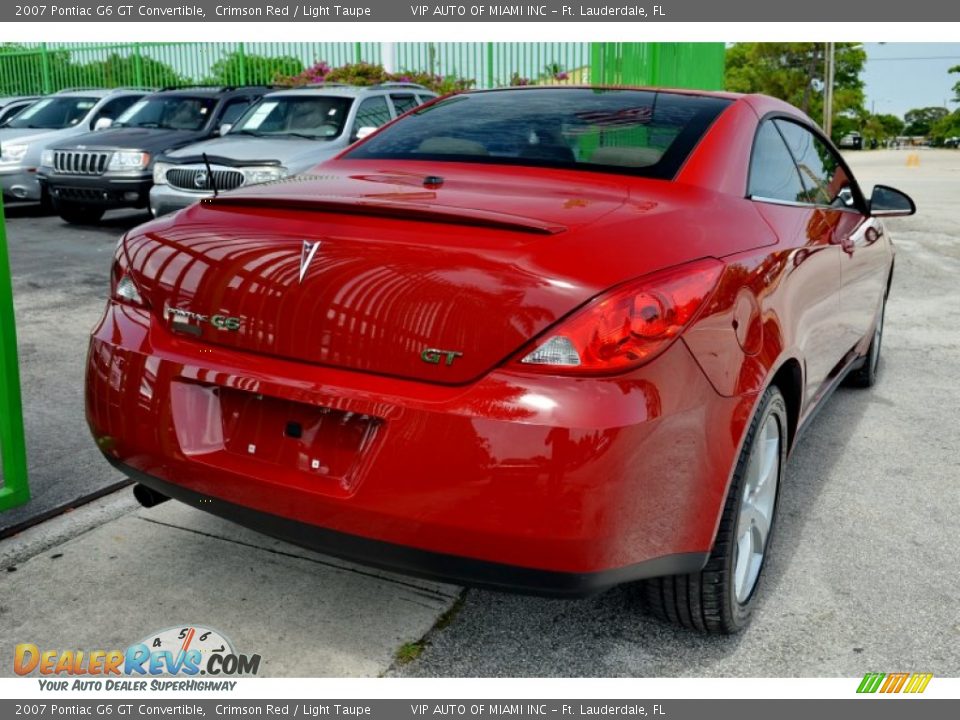 2007 Pontiac G6 GT Convertible Crimson Red / Light Taupe Photo #12