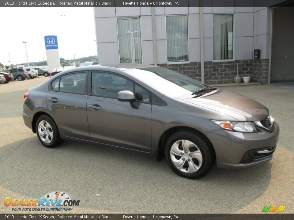 2013 Honda Civic LX Sedan Polished Metal Metallic / Black Photo #1