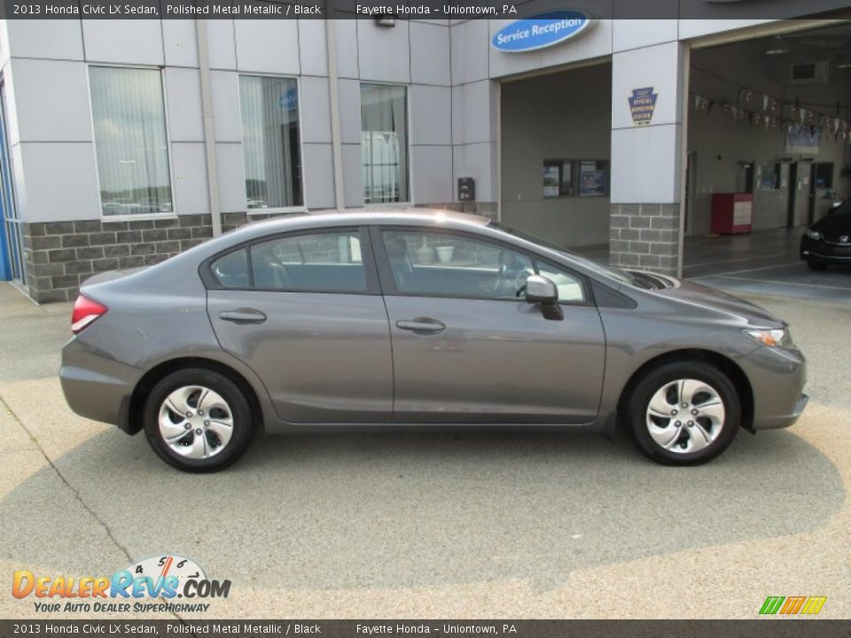 2013 Honda Civic LX Sedan Polished Metal Metallic / Black Photo #2