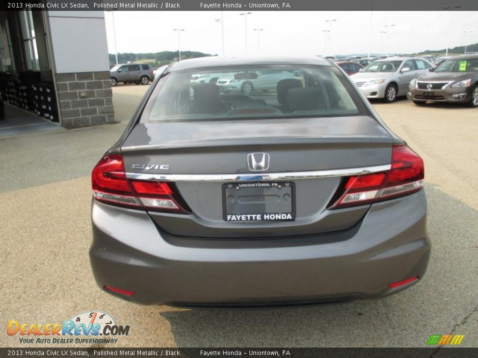 2013 Honda Civic LX Sedan Polished Metal Metallic / Black Photo #3