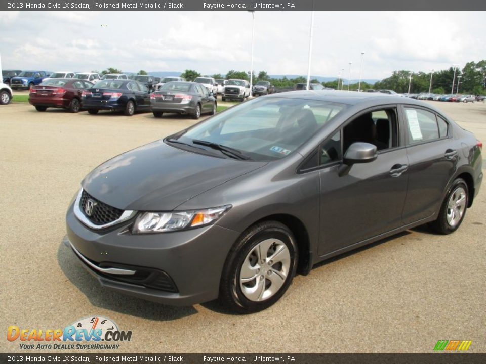 2013 Honda Civic LX Sedan Polished Metal Metallic / Black Photo #5