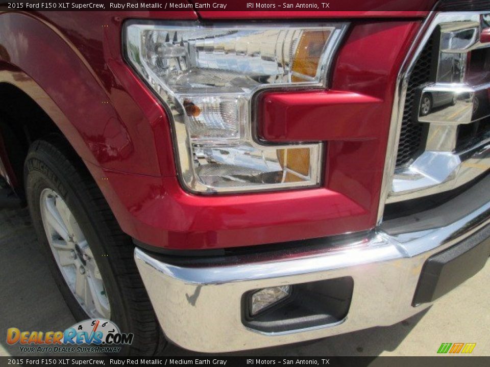 2015 Ford F150 XLT SuperCrew Ruby Red Metallic / Medium Earth Gray Photo #3