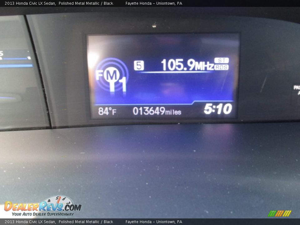 2013 Honda Civic LX Sedan Polished Metal Metallic / Black Photo #20