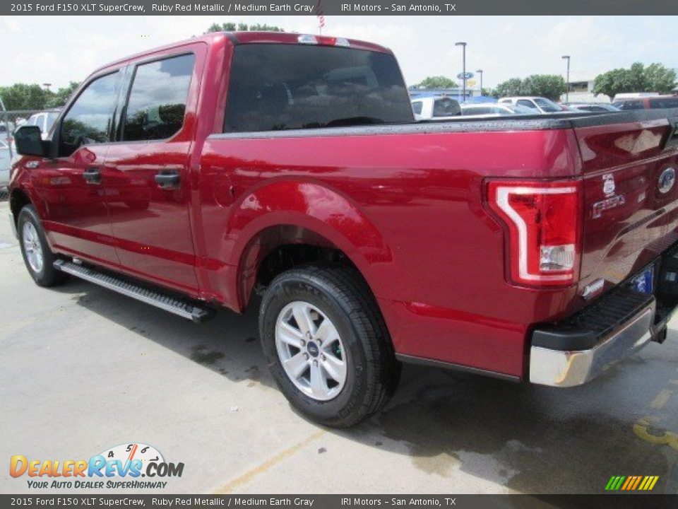 2015 Ford F150 XLT SuperCrew Ruby Red Metallic / Medium Earth Gray Photo #11