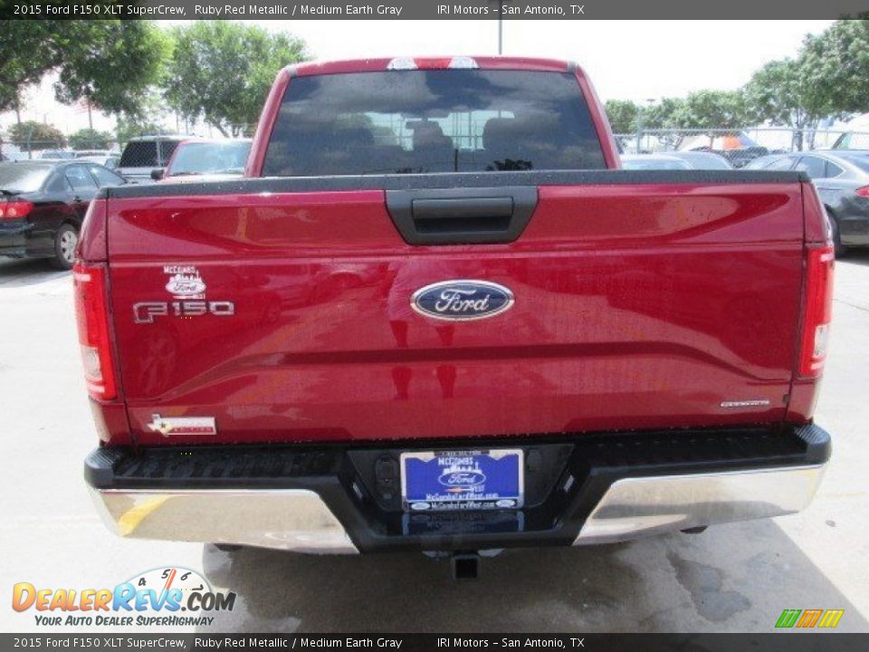 2015 Ford F150 XLT SuperCrew Ruby Red Metallic / Medium Earth Gray Photo #13