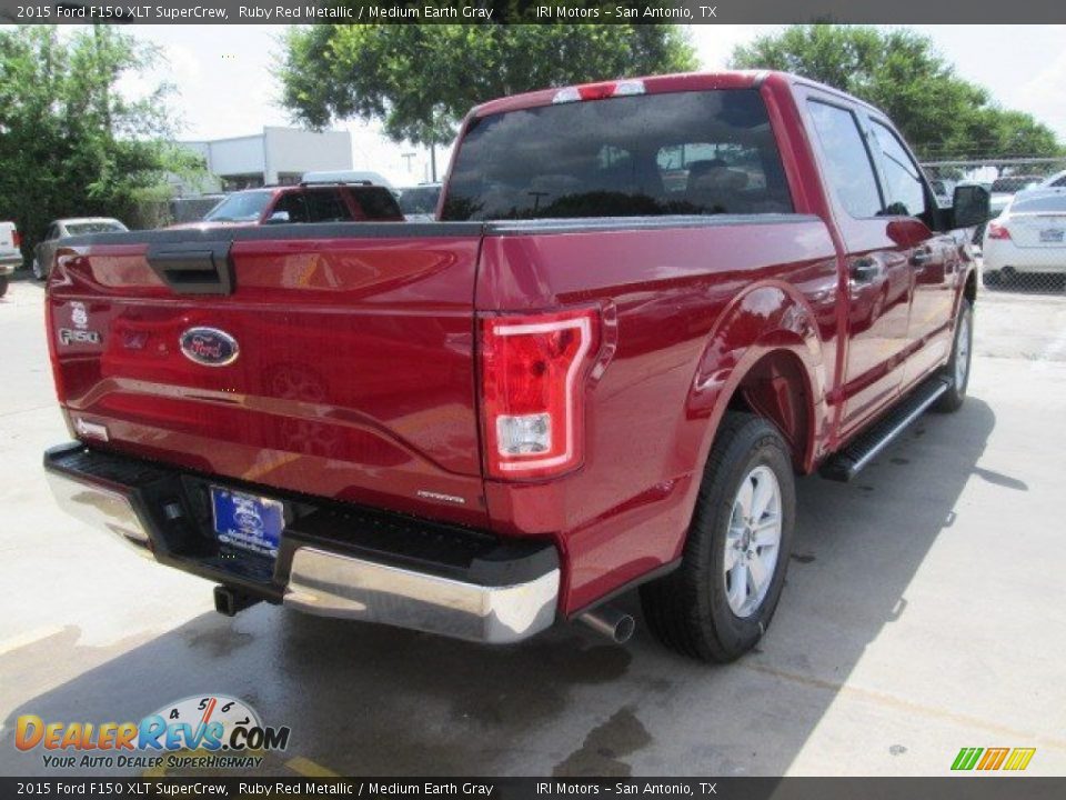 2015 Ford F150 XLT SuperCrew Ruby Red Metallic / Medium Earth Gray Photo #15