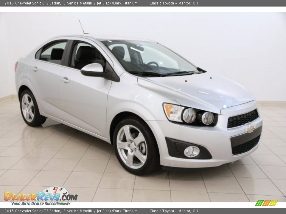 2015 Chevrolet Sonic LTZ Sedan Silver Ice Metallic / Jet Black/Dark Titanium Photo #1