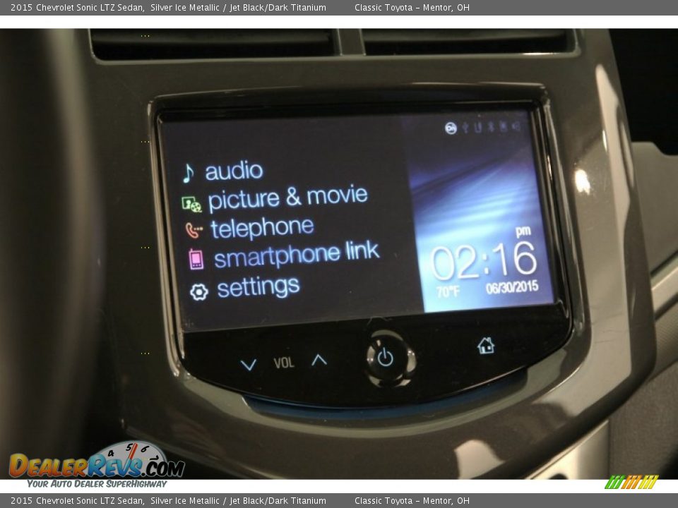 2015 Chevrolet Sonic LTZ Sedan Silver Ice Metallic / Jet Black/Dark Titanium Photo #10