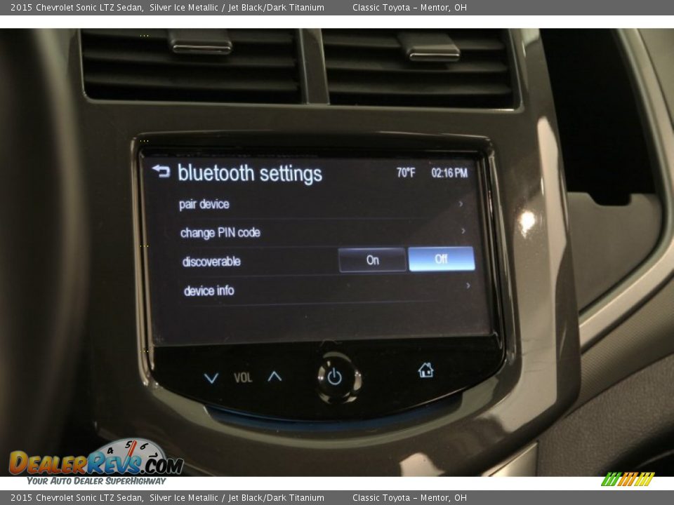 2015 Chevrolet Sonic LTZ Sedan Silver Ice Metallic / Jet Black/Dark Titanium Photo #11