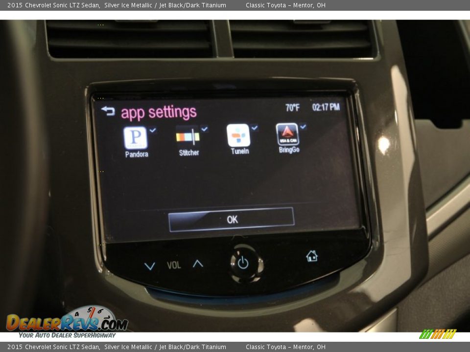 2015 Chevrolet Sonic LTZ Sedan Silver Ice Metallic / Jet Black/Dark Titanium Photo #12