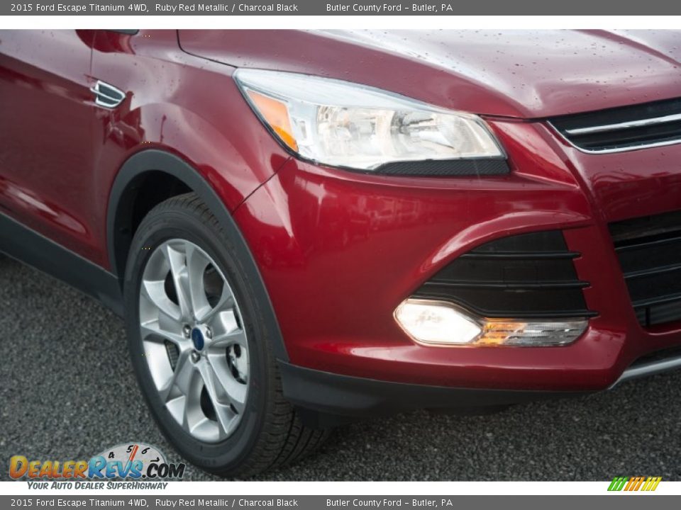 2015 Ford Escape Titanium 4WD Ruby Red Metallic / Charcoal Black Photo #2