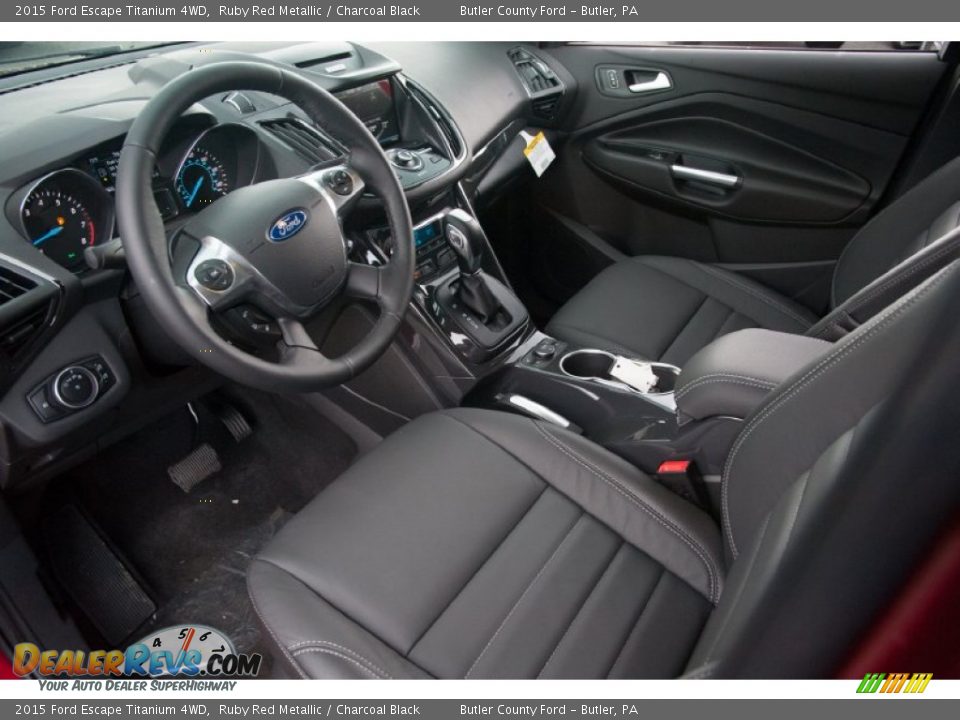 Charcoal Black Interior - 2015 Ford Escape Titanium 4WD Photo #5