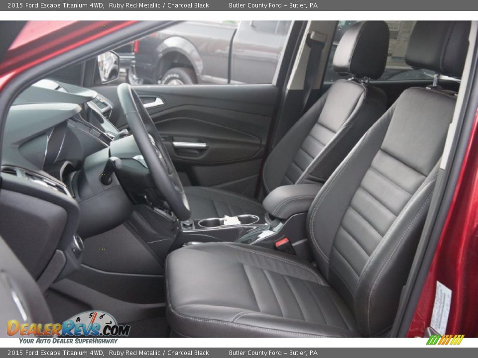 2015 Ford Escape Titanium 4WD Ruby Red Metallic / Charcoal Black Photo #8