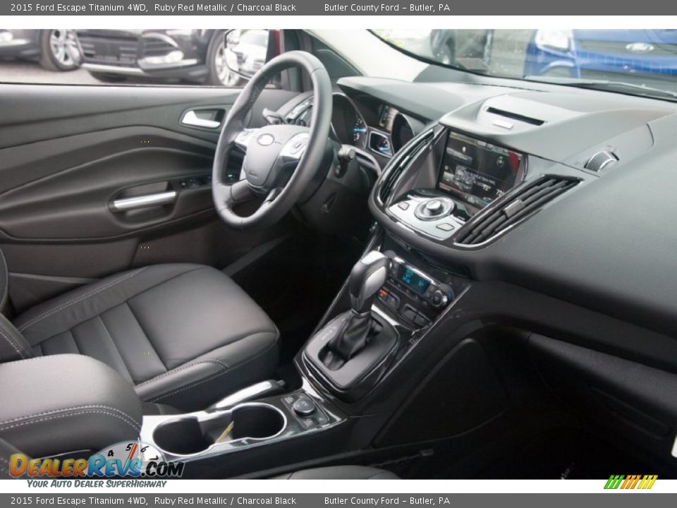 2015 Ford Escape Titanium 4WD Ruby Red Metallic / Charcoal Black Photo #11