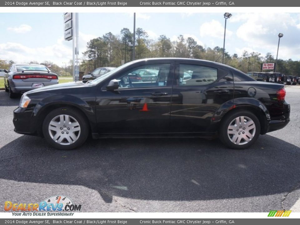 2014 Dodge Avenger SE Black Clear Coat / Black/Light Frost Beige Photo #4