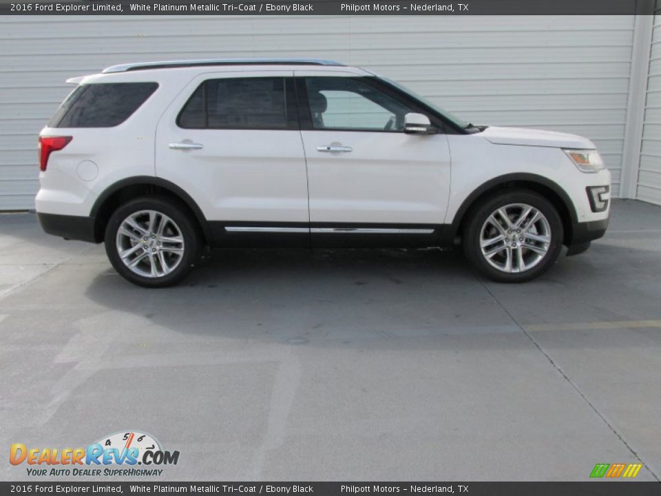 2016 Ford Explorer Limited White Platinum Metallic Tri-Coat / Ebony Black Photo #3