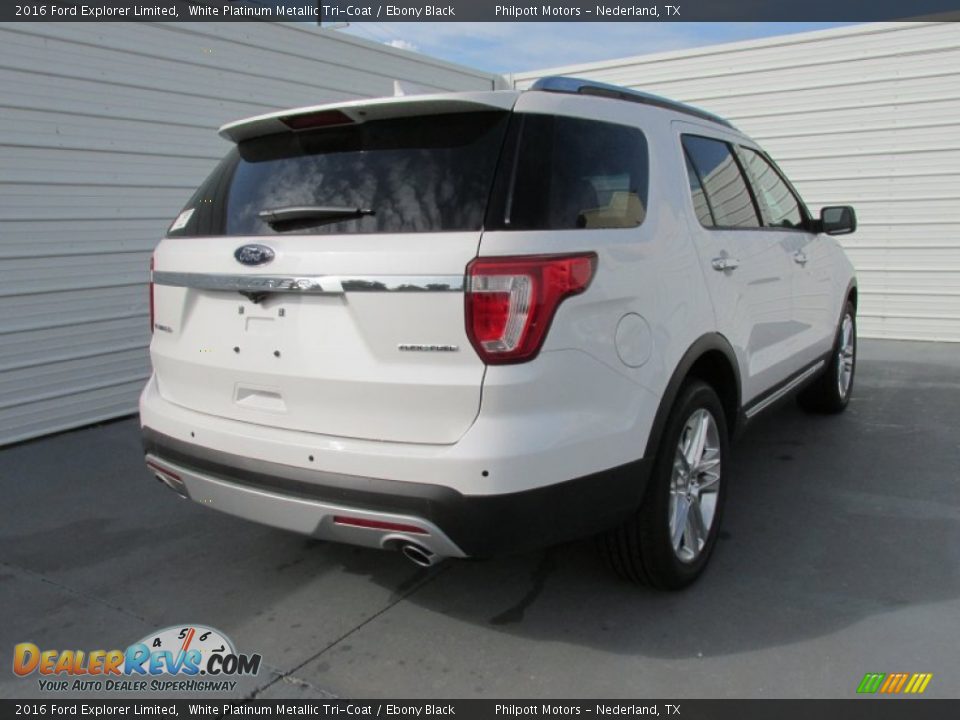 2016 Ford Explorer Limited White Platinum Metallic Tri-Coat / Ebony Black Photo #4