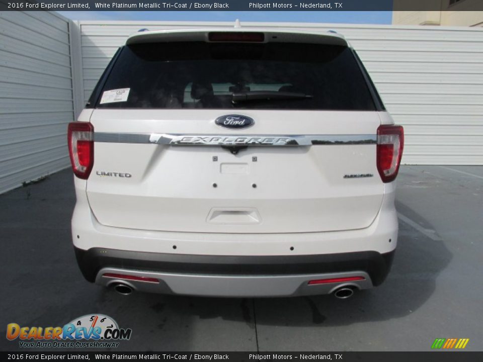 2016 Ford Explorer Limited White Platinum Metallic Tri-Coat / Ebony Black Photo #5
