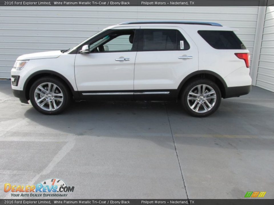 2016 Ford Explorer Limited White Platinum Metallic Tri-Coat / Ebony Black Photo #6