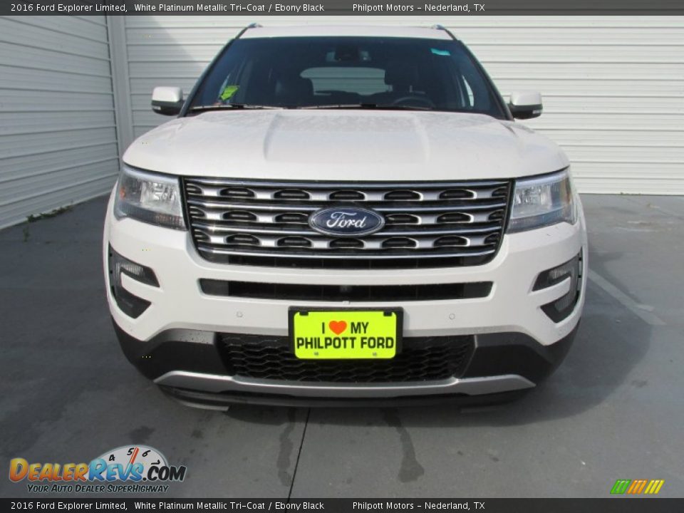 2016 Ford Explorer Limited White Platinum Metallic Tri-Coat / Ebony Black Photo #8