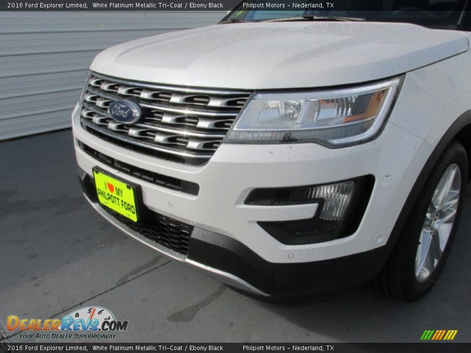 2016 Ford Explorer Limited White Platinum Metallic Tri-Coat / Ebony Black Photo #10