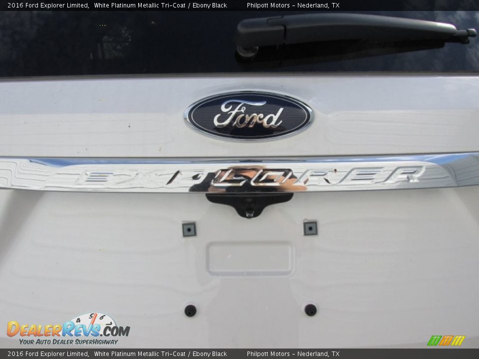 2016 Ford Explorer Limited White Platinum Metallic Tri-Coat / Ebony Black Photo #14