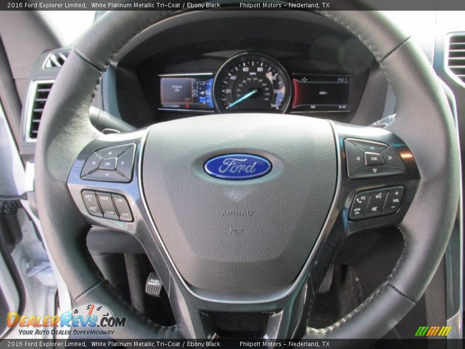 2016 Ford Explorer Limited White Platinum Metallic Tri-Coat / Ebony Black Photo #34
