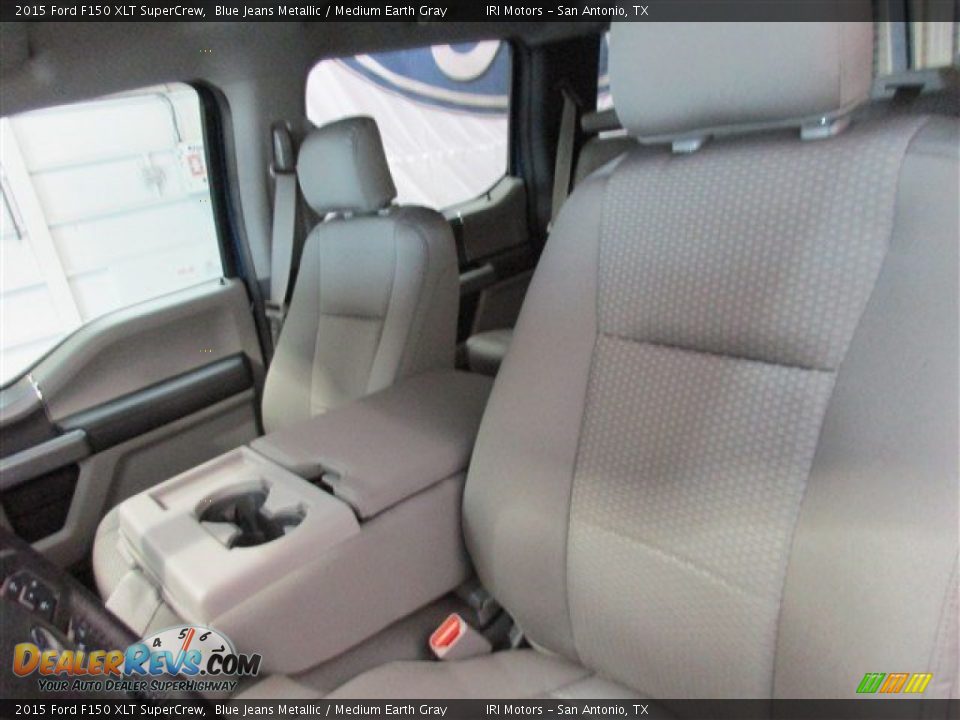 2015 Ford F150 XLT SuperCrew Blue Jeans Metallic / Medium Earth Gray Photo #9