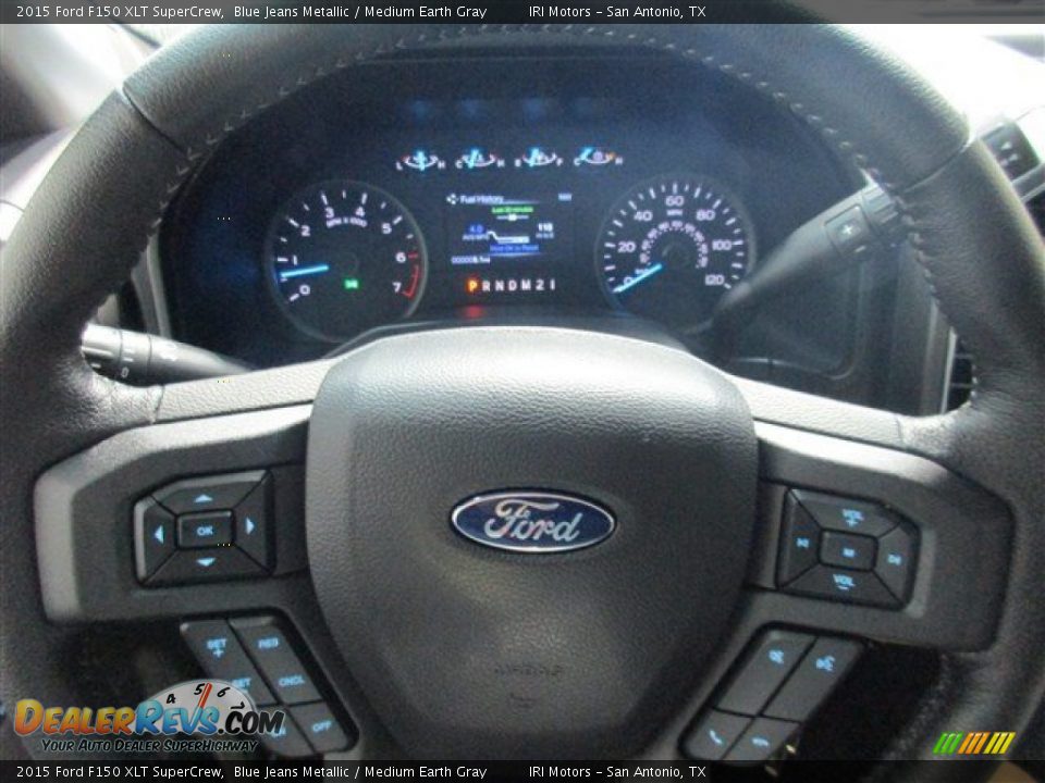 2015 Ford F150 XLT SuperCrew Blue Jeans Metallic / Medium Earth Gray Photo #19