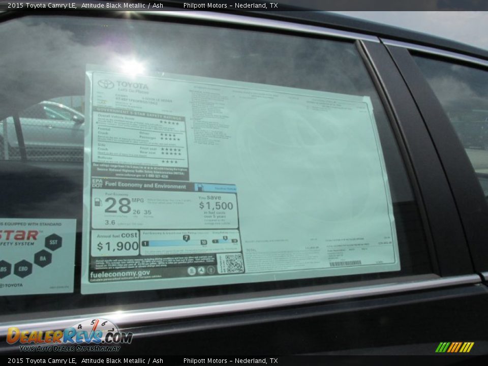 2015 Toyota Camry LE Attitude Black Metallic / Ash Photo #30