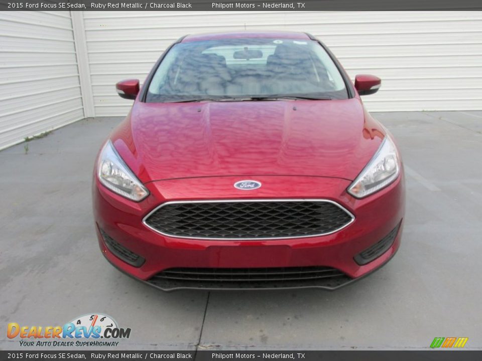 2015 Ford Focus SE Sedan Ruby Red Metallic / Charcoal Black Photo #8