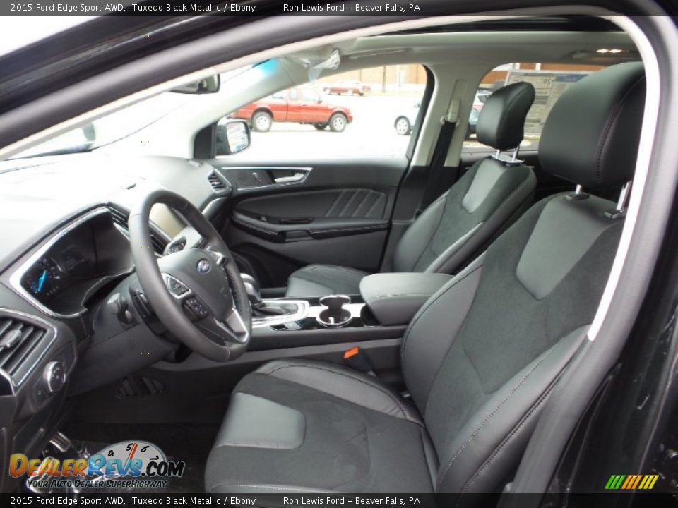 Ebony Interior - 2015 Ford Edge Sport AWD Photo #12