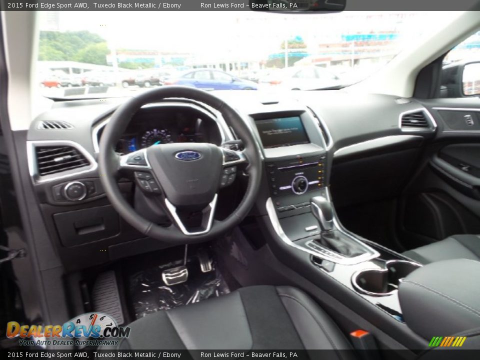 Ebony Interior - 2015 Ford Edge Sport AWD Photo #14