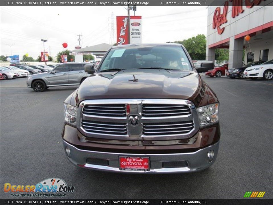 2013 Ram 1500 SLT Quad Cab Western Brown Pearl / Canyon Brown/Light Frost Beige Photo #2