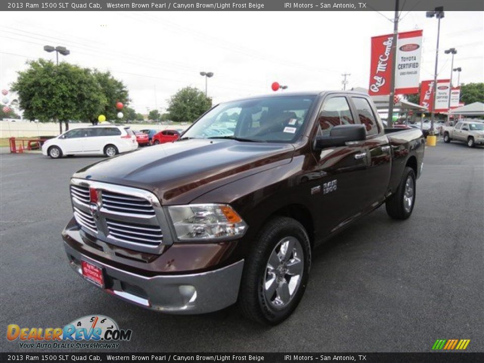 2013 Ram 1500 SLT Quad Cab Western Brown Pearl / Canyon Brown/Light Frost Beige Photo #3