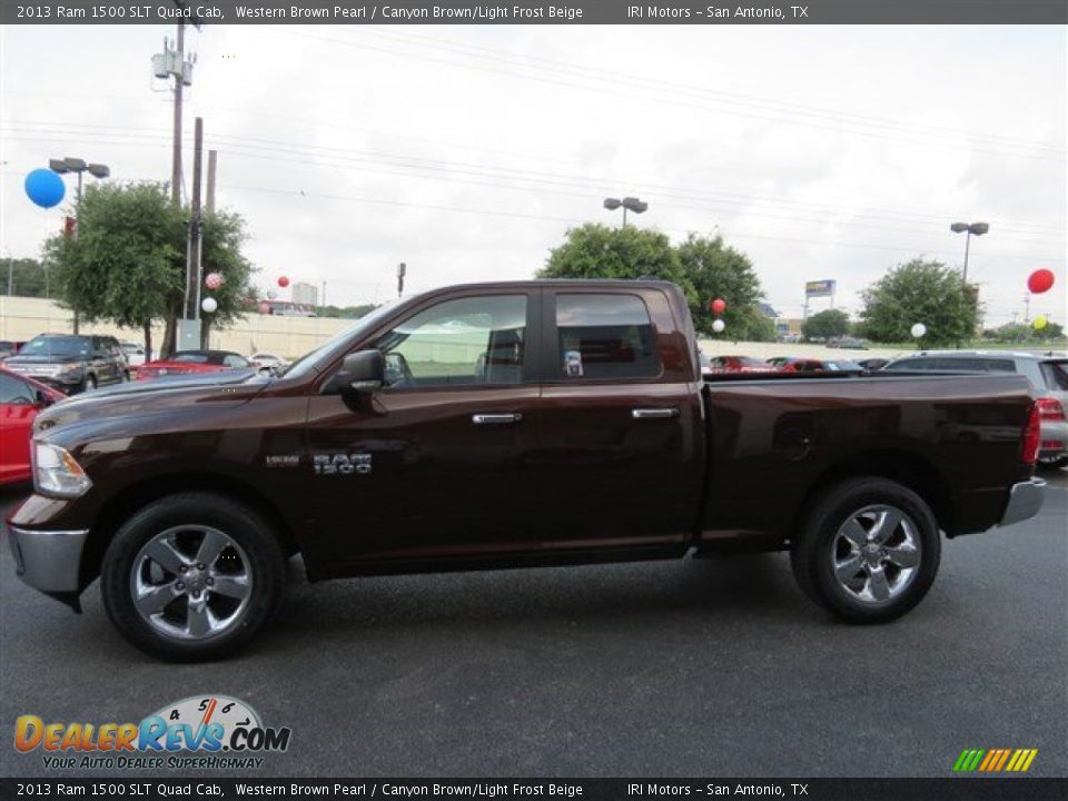2013 Ram 1500 SLT Quad Cab Western Brown Pearl / Canyon Brown/Light Frost Beige Photo #4