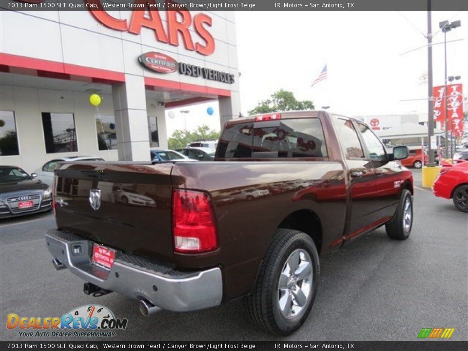 2013 Ram 1500 SLT Quad Cab Western Brown Pearl / Canyon Brown/Light Frost Beige Photo #7