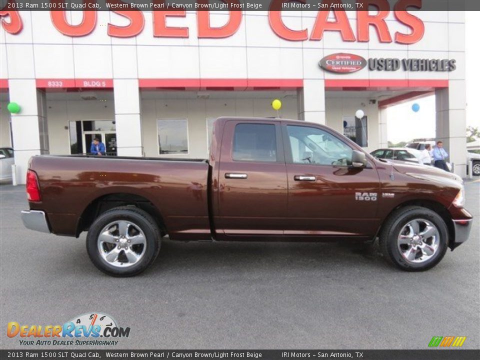 2013 Ram 1500 SLT Quad Cab Western Brown Pearl / Canyon Brown/Light Frost Beige Photo #8