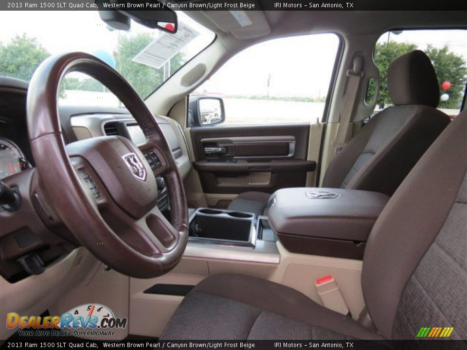 2013 Ram 1500 SLT Quad Cab Western Brown Pearl / Canyon Brown/Light Frost Beige Photo #13