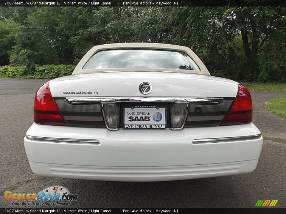 2007 Mercury Grand Marquis LS Vibrant White / Light Camel Photo #4