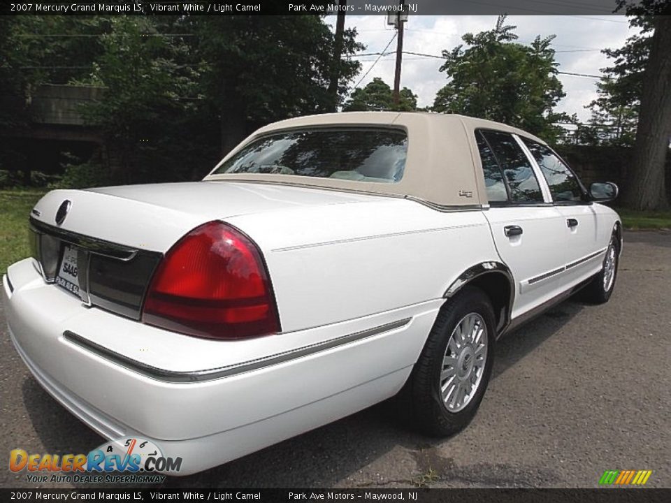 2007 Mercury Grand Marquis LS Vibrant White / Light Camel Photo #5
