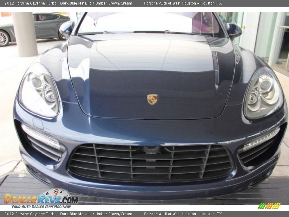 2012 Porsche Cayenne Turbo Dark Blue Metallic / Umber Brown/Cream Photo #2