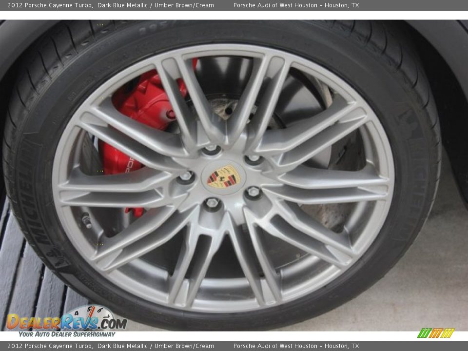 2012 Porsche Cayenne Turbo Dark Blue Metallic / Umber Brown/Cream Photo #4