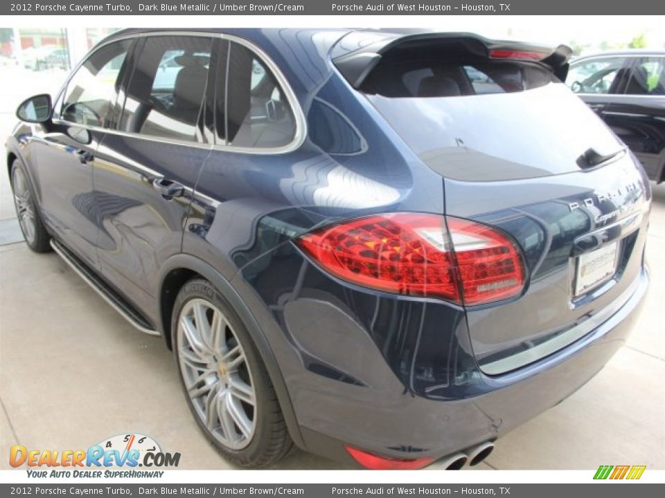 2012 Porsche Cayenne Turbo Dark Blue Metallic / Umber Brown/Cream Photo #7
